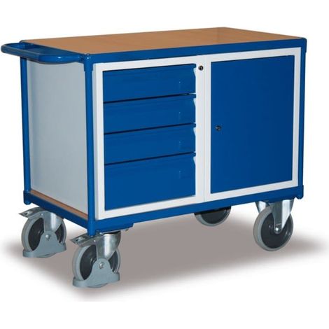 VARIOfit Werkstattwagen mit 1 Ladefläche 1 Schrank und 4 Schubladen Traglast 500 kg (1/2)