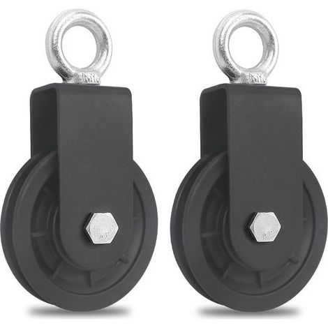 90 MM Poulie pour Cable, Poulie de Fitness, Accessoire de Bricolage Poulie de Levage pour Câble Métallique Corde, Charge 160 kg(2pièces)