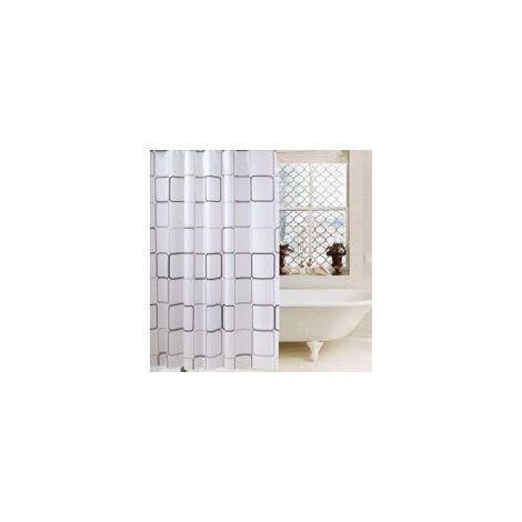Cortina de ducha antimoho, antibacteriana, impermeable, opaca (cuadrada grande), 180 x 220 cm