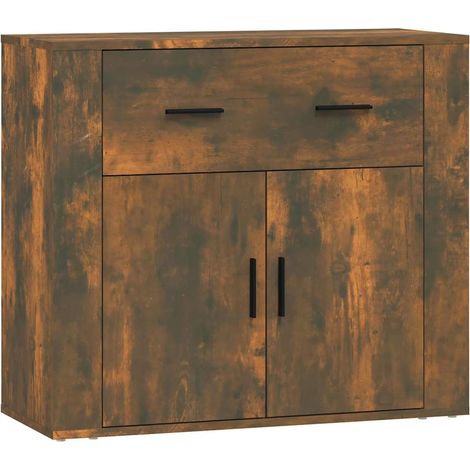 Sideboard/Anrichte/Buffet Räuchereiche 80x33x70 cm Holzwerkstoff LXWW971678 (1/5)