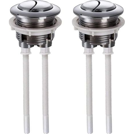 Bouton de chasse d'eau double poussée 38mm, pack de 2 pour toilettes, mécanisme de vidage à double commande (1/5)