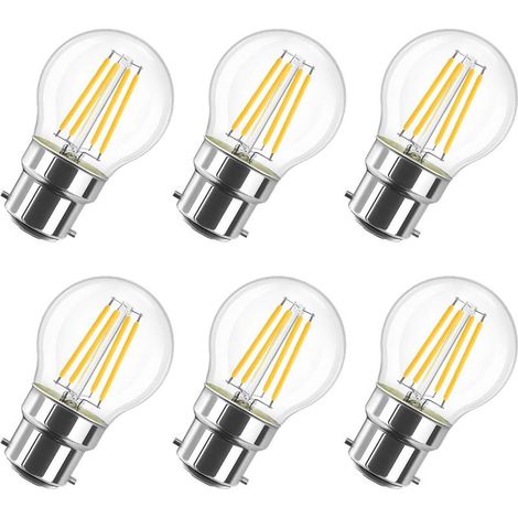 6W Ampoule LED Filament à Bayonnate G45 B22, 2700K Blanc Chaud, 806Lm, Ampoule Vintage, Non-Dimmable, Lot de 6 (1/5)