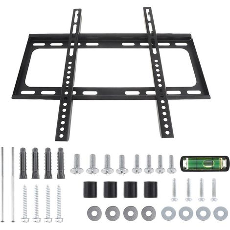 Support mural TV universel LED LCD, fixation murale avec niveau intégré, compatible écrans plats de 26 à 63 pouces (1/5)