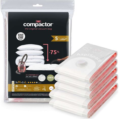 COMPACTOR Lot 5 x Sac de rangement sous vide