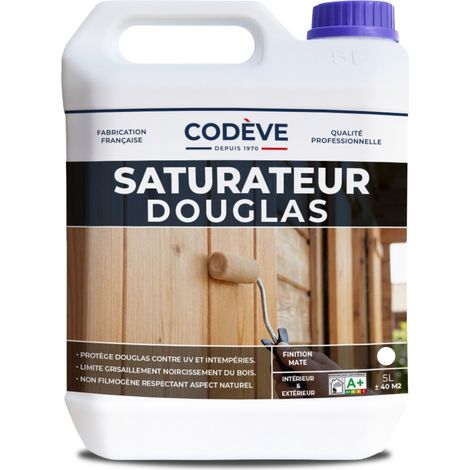 Codève Bois – Saturateur bois douglas 5 L – Protection contre humidité – Prépare les bois à finition – Rendement 10-13 m²/L selon application