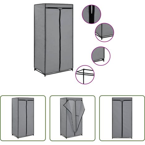 vidaXL Garde-robe Gris 75x50x160 cm (1/5)