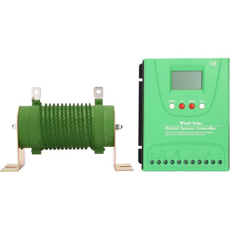Ej.Life Weiyo 12V/24V Wind-solar-hybrid-laderegler - MPPT Solarladeregler Windturbinen-Generator-kit mit LCD Display für Energiespeicherkraftwerk, Booster-Funktion und Dump Load, Überspannungschutz(GP (1/4)