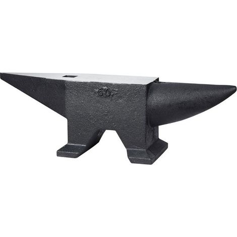 Enclume en acier dur - 60 kg - 55 HRC - Construction en acier forgé - 2 cornes - Trou carré et corne (1/5)