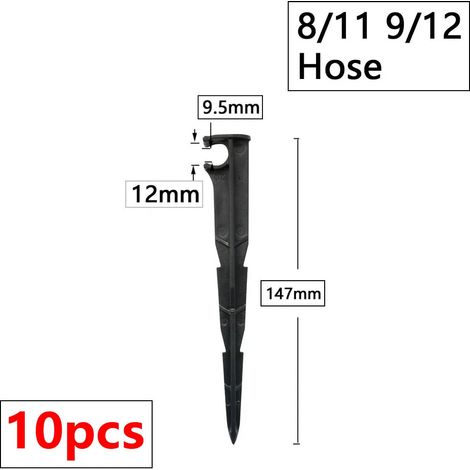 Support de tuyau d'irrigation goutte à goutte en forme de « C » (8I11MM) pour jardin, tiges fixes 1/4" 3/8" et insertion dans le sol (1/5)