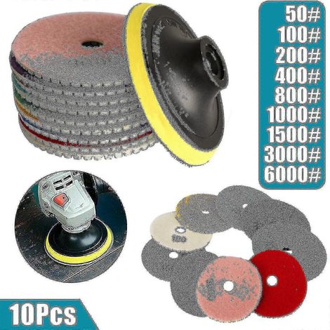Disques de polissage diamantés pour polissage humide et sec du granit, marbre, béton et pierre. (1/5)