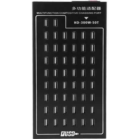 Station de charge intelligente multi-USB HD-300W-50T, 50 ports USB, alimentation UE 220 V, 5 V CC, 2 A (1/5)