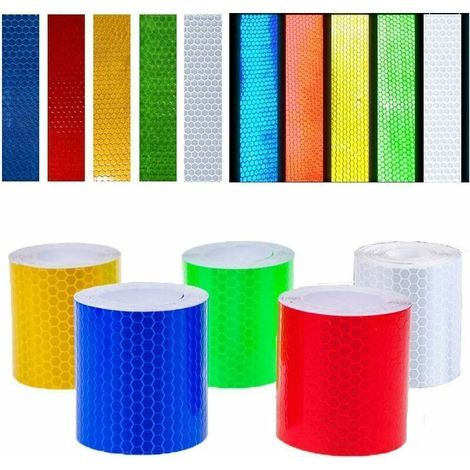 Bande Réfléchissante - 5 Pièces de Ruban D'avertissement de Sécurité de 5 Cm X 3 M,adhésif Puissant Et Imperméable,très Visible (1/4)