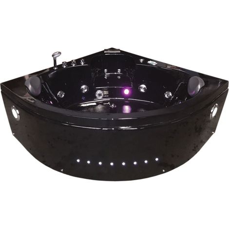 Bagno Italia Vasca idromassaggio 150x150 cm nera 14 getti per due persone (1/3)
