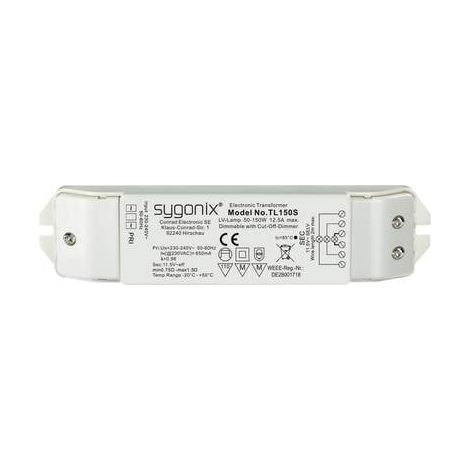 Sygonix SY-5469506 Transformateur halogène 12 V 50 - 150 W dimmable avec variateur à coupure de phase descendante