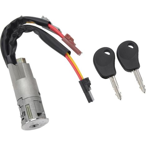 Serrure de cylindre de direction avec clé, cylindre de verrouillage de commutateur de démarrage d'allumage 252521 Remplacement pour AX Berlingo Evasion (1/4)