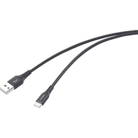 Renkforce Câble USB USB 2.0 USB-A mâle, USB-C® mâle 1.00 m noir très flexible, blindage par tresse e (1/5)