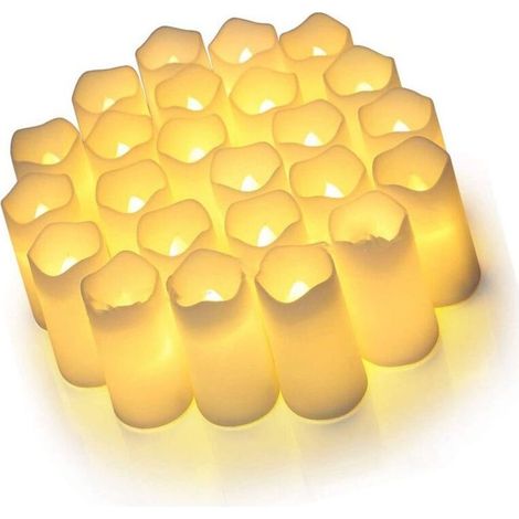 24 flammenlose, flackernde LED-Elektrokerzen, künstliche Plastikkerzen, elektronische Bauteile, Crezuo-Teelicht (1/5)
