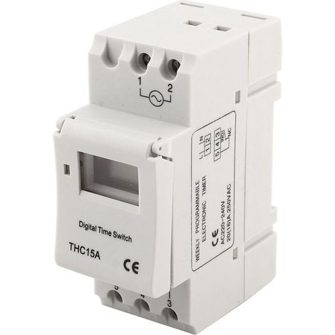 Interrupteur de minuterie programmable, anti-ingérence 220-240VAC 16A chauffe-eau en rédacteur de rue pour climatiseur léger au néon-Crezuo (1/4)