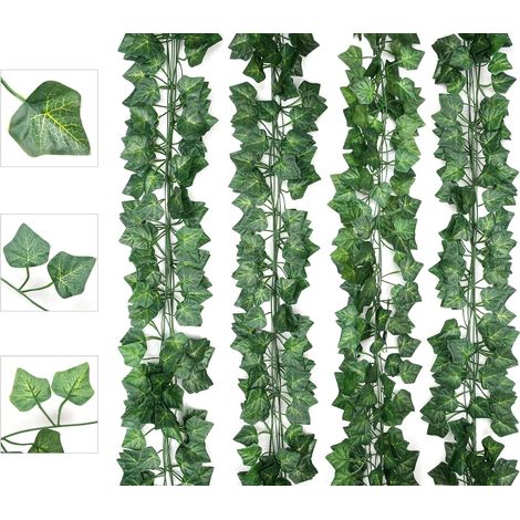 24 Pcs Lierre Artificielle Plantes Guirlande Vigne, 200cm Exterieur Faux Lierre Artificiel Grimpant Décoration pour Mariage, Célébration, Fête, Cuisine, Jardin, Bureau Deco (1/5)