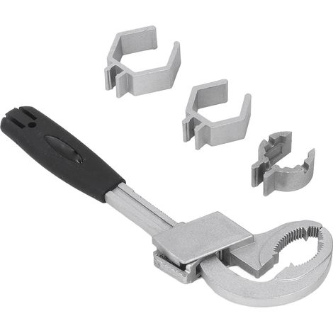 Multifunktions-Doppelschlüssel mit verstellbarer Öffnung, aus Aluminiumlegierung, für Waschtischarmaturen (1/5)
