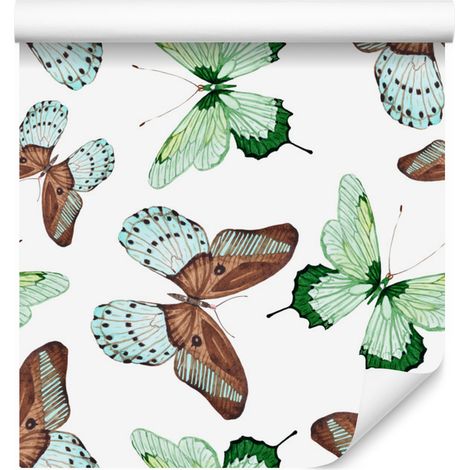 Papel pintado de mariposas y naturaleza para salón y dormitorio, 50x1000 cm (1/5)