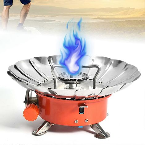 Réchaud de camping compact léger, portable et anti-vent, idéal pour la cuisine en plein air, la survie et les activités extérieures (1/5)