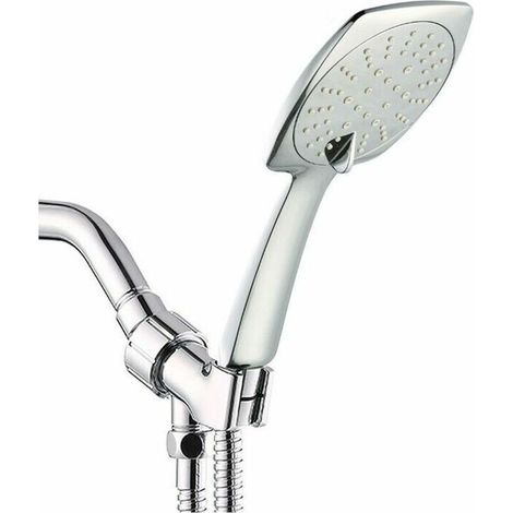 High-pressure shower head with 150cm shower hose, large square water-saving shower head with 3 spray settings, universal and adjustable