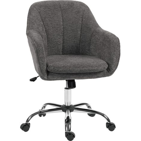 Sedia da ufficio, sedia ergonomica regolabile in altezza, sedile girevole, funzione dondolo, grigia