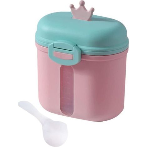 Boîte à Lait en Poudre pour Bébé, Distributeurs de Lait en Poudre, Conteneur Alimentaire Scellé pour Lait en Poudre, Rose Grand (1/3)