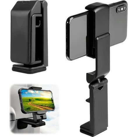 Support Téléphone Portable - Clip Pivotant 360° - Pour Voyage Bureau Avion - Compatible 4,7 À 6,9 Pouces - 1 Pièce (1/4)