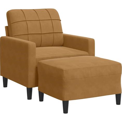 Maison Exclusive - Sessel mit Hocker Braun 60 cm Samt