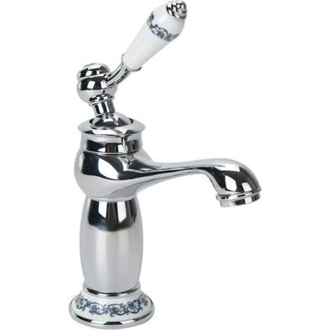 Robinet Lavabo Monocommande - Laiton et Céramique - Finition Chrome Argent - Pour Salle de Bain - 1 Pièce (1/5)