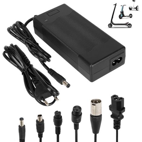 Chargeur Trotinette Electrique，42V 2A Chargeur Xiaomi M365, Chargeur Universel pour Batterie Lithium 36V avec 6 Connecteurs，Charge Rapide pour Hoverboard，E-Bike，Scooter électrique (1/5)