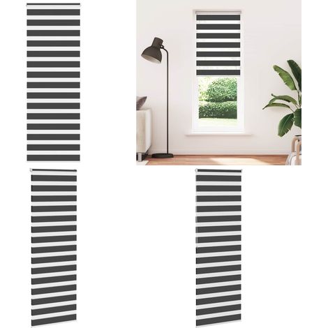 vidaXL Zebrarollo Schwarz 85x200 cm Stoffbreite 80,9 cm Polyester (1/5)