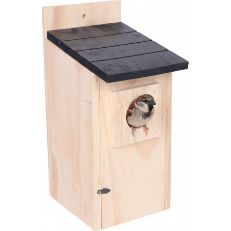Nido per cinciallegre e passeri, in legno di pino