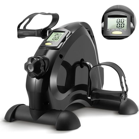 Vélo d'appartement silencieux pour les bras et les jambes (adapté aux seniors), mini-vélo d'appartement avec écran LCD, appareil de fitness pour la maison et le bureau, résistance réglable, stable et 