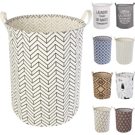 19,7" Paniers à Linge, Paniers à Linge Pliable Grand Bac de Rangement Tissu Corbeille à Linge Organiser Chambre, Jouets, Vêtement (1/5)