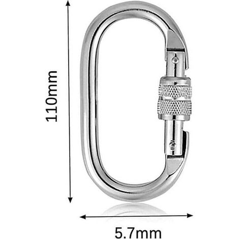 Moschettoni da arrampicata a 2 pezzi da 25 kN, moschettoni con chiusura ad anello e tenditori, adatti per arrampicata, discesa in corda doppia e portaborracce. (1/3)