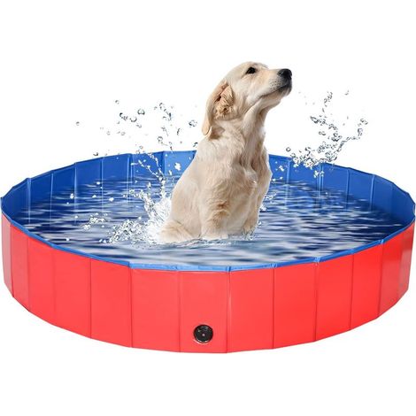 Piscine pour Chien de 80 x 30 cm, Pliable pour Animal Domestique, Grande Piscine en PVC (1/5)