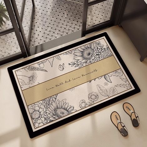 Tapis de salle de bain léger et luxueux, tapis de sol antidérapant à séchage rapide, paillasson, 40 × 60 cm (1/5)