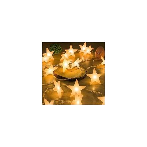 Guirlande lumineuse LED, 30 étoiles blanc chaud, pour la décoration intérieure et extérieure (chambres, Noël, anniversaires, jardins, fêtes, chambres d'enfants), 3 m (1/5)