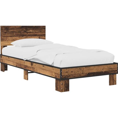 Estructura de cama con cabecero Madera envejecida 80 x 200 cm vidaXL (1/5)