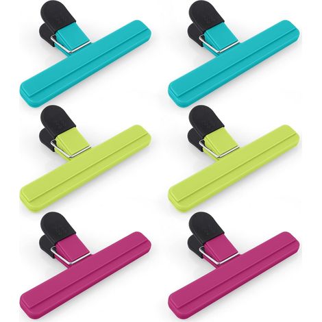 6 PCS Fermeture Sachet Alimentaire Clip, Grand Pince Alimentaire Plastique Pince Sachet Fermeture, Pince Alimentaire Fermeture Réutilisables pour la Cuisine, Maison, Bureau (15.28.5CM) (1/5)