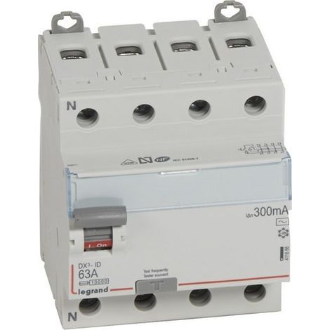 Interruttore differenziale DX3 4/63/300AC
