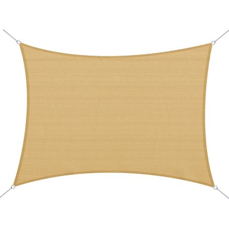 Outsunny toldo vela de sombra rectangular 4x6 m toldo de terraza con anti-UV anillo de acero inoxidable y cuerdas de nylon para jardín patio (1/7)