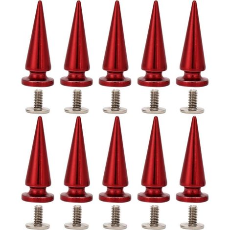 10 pièces Rivets en Cuivre 26mm avec Vis pour Sacs et Chaussures en Cuir DIY (Rouge) (1/5)