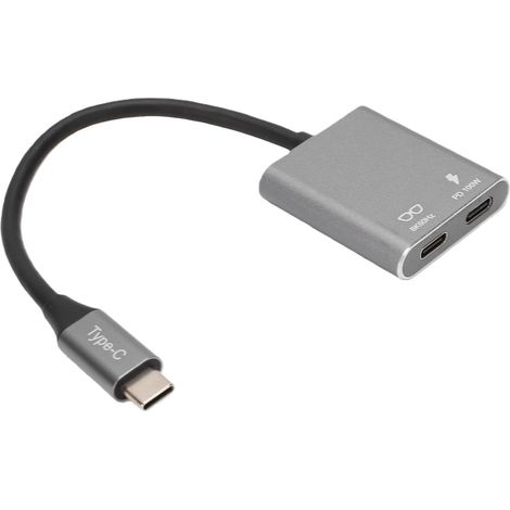 AR Glasses Adapter, Type-C Male to Dual Type-C Female Splitter with 100W PD Fast Charging and 8K 60Hz Video Output, Ideal for Game Consoles, Phones, Tablets and (1/5)