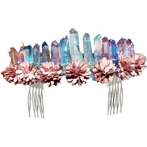Couronne En Cristal Brut - Bandeau En Argent Sans Oxydation - Pour Mariage Fête Festival Cosplay - 1 Pièce (1/5)