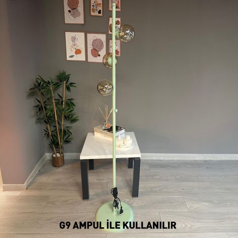 Lampadaire Klyra Métal Moderne E27 Largeur 30 cm Abat-jour Réglable Tablette Variateur (1/4)