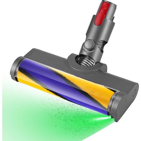 Brosse pour Dyson V7 V8 V10 V11 V15, Tête de Brosse à Rouleau Turbo avec Éclairage LED pour Zones Sombres, Nettoyage Efficace Sur Sols Durs (1/5)